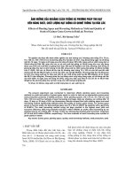 ảNH HƯởNG CủA KHOảNG CáCH TRồNG Và PHƯƠNG PHáP THU HạT ĐếN NĂNG SUấT, CHấT LƯợNG HạT GIốNG Cỏ GHINÊ TRồNG TạI ĐắK LắK