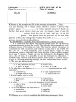 De KTHK II (ma tran,dap an)