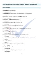 Words and expressions that frequently appear on the TOEIC 