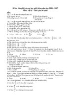 On thi DH CD phan dao dong co hoc phan ly thuyet