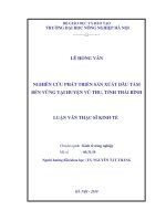 Nghiên cứu phát triển sản xuất dâu tằm bền vững tại huyện vũ thư tỉnh thái bình 