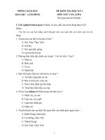 ĐỀ KIỂM TRA HỌC KỲ I MÔN NGỮ VĂN LỚP 6 PHÒNG GIÁO DỤC BẢO LỘC - LÂM ĐỒNG