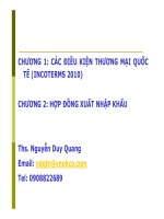 CHƯƠNG 1: CÁC ĐIỀU KIỆN THƯƠNG MẠI