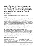 phát triển năng lực giảng viên nhằm nâng cao chất lượng giáo dục và đào tạo trong các trường đại học