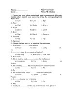 Đề kiểm tra Tiếng Anh lớp 8 đề 15