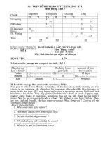 Đề thi hết học kỳ Anh 7 (H. Giang Nhân Hoà)