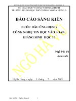 BƯỚC ĐẦU ỨNG DỤNG                              CÔNG NGHỆ TIN HỌC VÀO SOẠN, GIẢNG SINH  HỌC 10