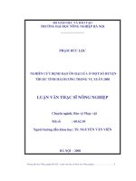 Nghiên cứu bệnh đạo ôn hại lúa ở một số huyện thuộc tỉnh hải dương trong vụ xuân 2008 