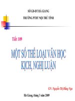 một số thể loại văn học: kịch, nghị luận (cả 2 tiết)