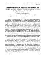 ẢNH HƯỞNG CỦA MẬT ĐỘ LÊN SINH TRƯỞNG VÀ TỶ LỆ SỐNG CỦA TÔM CHÂN TRẮNG BỐ MẸ HẬU BỊ SẠCH BỆNH (LITOPENAEUS VANNAMEI) NUÔI TẠI CÁT BÀ - HẢI PHÒNG