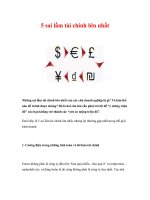 5 sai lầm tài chính lớn nhất 