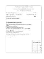 ENGLISH EXAMINATION OF NORMAL LEVEL