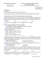 ĐỀ THI TUYỂN SINH ĐẠI HỌC NĂM 2009 Môn: HOÁ HỌC; Khối: B mã đề  475 