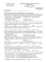 ĐỀ THI THỬ ĐẠI HỌC NĂM HỌC 2008 - 2009  MÔN VẬT LÝ 8