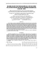 ẢNH HƯỞNG CỦA MỘT SỐ CHẾ PHẨM DINH DƯỠNG QUA LÁ ĐẾN SINH TRƯỞNG CỦA LAN HOÀNG THẢO NGỌC VẠN VÀNG ÁNH (Dendrobium chrysanthum Lindl.) TẠI GIA LÂM - HÀ NỘI