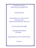 Luận văn đánh giá hiệu quả của công tác đấu giá quyền sử dụng đất ở trên địa bàn thành phố hà tĩnh   tỉnh hà tĩnh 