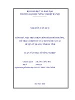 Đánh giá việc thực hiện chính sách bồi thường, hỗ trợ, tái định cư của một số dự án tại huyện vũ quang, tỉnh hà tĩnh 