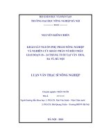 Khảo sát nguồn phụ phẩm nông nghiệp và nghiên cứu khẩu phần vỗ béo trâu giai đoạn 18 24 tháng tuổi tại vân hoà, ba vì, hà nội 