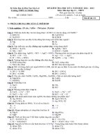 ĐỀ KIỂM TRA HỌC KÌ I NĂM HỌC 2012-2013 TRƯỜNG THPT LÊ THÁNH TÔNG, GIA LAI MÔN HÓA HỌC LỚP 11