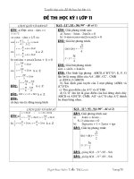 Đề thi toán 11-hk I -Cơ bản