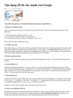 TẬN DỤNG SỨC MẠNH CỦA GOOGLE