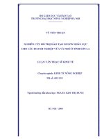 Nghiên cứu hỗ trợ đào tạo nguồn nhân lực cho các doanh nghiệp vừa và nhỏ ở tỉnh sơn la 