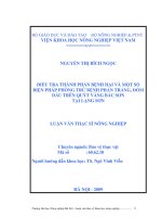 Điều tra thành phần bệnh hại và một số biện pháp phòng trừ bệnh phân trắng, đốm dầu trên quýt vàng bắc sơn tại lạng sơn 