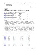 ĐỀ THI TUYỂN SINH ĐẠI HỌC, CAO ĐẲNG NĂM 2008 Môn thi: TIẾNG TRUNG QUỐC, khối D - Mã đề thi 864