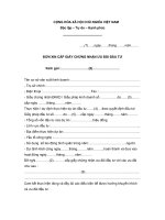 ĐƠN XIN CẤP GIẤY CHỨNG NHẬN ƯU ĐÃI ĐẦU TƯ