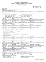 KS LẦN III -SÀO NAM 2009+ĐÁP ÁN