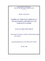 [Luận văn]nghiên cứu tính toán, thiết kế và xây dựng kho lạnh thịt gia cầm công suất 4 tấnmẻ 