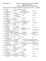 Kiem tra chat luong dau nam - Lop 9