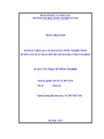 Luận văn đánh giá hiệu quả sử dụng đất nông nghiệp theo hướng sản xuất hàng hóa huyện hải hậu tỉnh nam định 