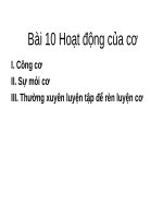 Bài 10: Hoạt động của cơ