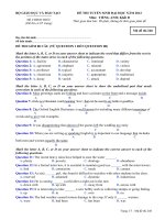 ĐỀ THI TUYỂN SINH ĐẠI HỌC NĂM 2012 MônTIẾNG ANH Khối D 