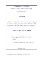 Nghiên cứu sự phát triển tuyến sinh dục và sự phát triển phôi của cá chày mắt đỏ(squaliobarbus curriculus richardson, 1846)  