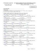 ĐỀ THI TỐT NGHIỆP TRUNG HỌC PHỔ THÔNG NĂM 2013 Môn thi HOÁ HỌC - Giáo dục trung học phổ thông