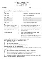 Đề thi Lịch sử Lớp 4.Năm học:2008-2009