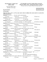 ĐỀ THI DIỄN TẬP TỐT NGHỆP THPT NĂM 2013 Môn TIẾNG ANH – Chương trình chuẩn và nâng cao