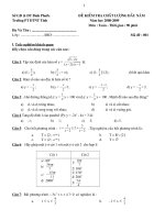 ĐỀ KHẢO SÁT CHẤT LƯỢNG ĐẦU NĂM