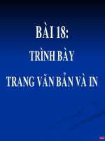 Bai 18 Trinh Bay Van Ban Va Trang In