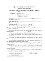 BẢN CAM KẾT THAM GIA TẬP HUẤN/BỒI DƯỠNG/CÔNG TÁC TẠI