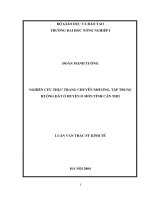 Nghiên cứu thực trạng chuyển nhượng, tập trung ruộng đất ở huyện ô môn tỉnh cần thơ 