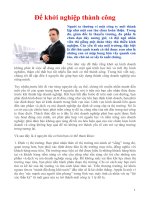 Để khởi nghiệp thành công 