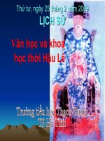 L.S4 -Văn học và khoa học thời Hậu Lê - TH Thạch Trung I - TP Hà Tĩnh