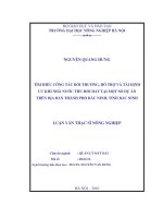 Tìm hiểu công tác bồi thường, hỗ trợ và tái định cư khi nhà nước thu hồi đất tại một số dự án trên địa bàn thành phố bắc ninh, tỉnh bắc ninh 