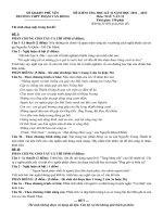 ĐỀ KIỂM TRA HỌC KỲ II NĂM HỌC 2012 – 2013 Môn NGỮ VĂN 12 TRƯỜNG THPT PHẠM VĂN ĐỒNG