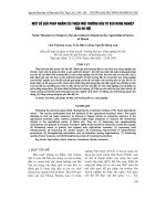 MộT Số GIảI PHáP NHằM CảI THIệN MÔI TRƯờNG ĐầU TƯ VàO NÔNG NGHIệP CủA Hà NộI  