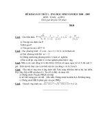 Đề và hướng dãn chấm KSHS cuối năm  - Môn Toán 9 ( đề lẻ)