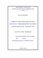 Nghiên cứu hoạt động khuyến nông, khuyến ngư theo định hướng thị trường ở huyện khoái châu tỉnh hưng yên 